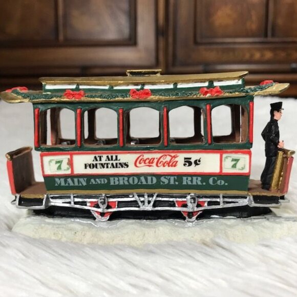 Vintage Coca-Cola Trolley Car Town Square Collection Accessory - Picture 2 of 8